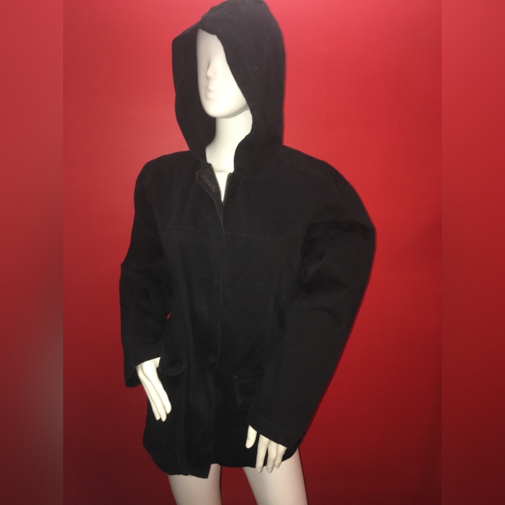 Men Denim Black Jacket Size M, BLASSPORT 100% Cotton P2P 21” Sleeve 21”,25”Long